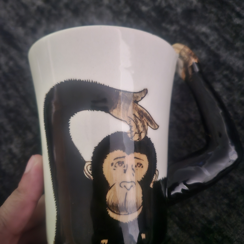 Pier 1 Imports Handcrafted Monkey Mug
